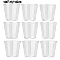 NszzJixo9 10PCS Clear Plastic Disposable Party Shot Glasses Jelly Cups Tumblers Birthday - Crystal Clear, Heavy Duty, Shatterproof & Reusable Shot Cups - for Shots for Shots
