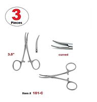 3 Pcs 3.5 Hemostat (Mosquito Forceps) Curved Stainless Steel