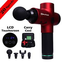 AltraTech Massage Gun Super Quiet Muscle Massager 20 Speed Level Deep Tissue Massager Brushless Motor for Muscle Relax with LCD Touchscreen Black/Silver/Red/Pink (Red)