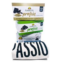 Amrita Gluten-free Plant-based Chocolate Protein Bar Bundle- 3 packs of Pack of 12 Plus Tote Bag