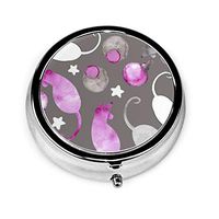 Custom Silver Round Pill Box/Case Pocket(2,1 Inches),Medicine Vitamin Organizer with Rat Mouse Symbol of New Year and Christmas 2020 Unique Gift