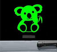 Koala bear with twig Vinyl Decal Sticker (LIME GREEN)