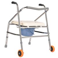 HYXQY-ZY Walker Shower Transport Chair, Commode Chair for Toilet, Shower Chair with Wheels, Rolling Shower Chair with Padded Toilet Seat for Handicap and Seniors