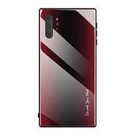 Cover Compatible with Samsung Galaxy Note 10 Case 9H Transparent Tempered Glass Series Lightweight Gradient Color+Soft Silicone Frame Ultrathin Anti-Scratch Shockproof Case (red)