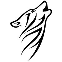 Tribal Wolf Howling Decal Sticker (Black), Decal Sticker Vinyl Car Home Truck Window Laptop