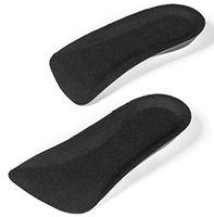 CALTO Height Increase Half Elevator Insole for Men - 1/2 Inch Taller Heel Lift Insert (2 Pack) Black