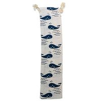 STRAW CARRYING CASE - STAINLESS STEEL, SILICONE AND OTHER REUSABLE STRAWS (Navy/Cream Whale, Single Small)
