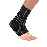 Ankle Brace Support, InKach Adjustable Elastic Ankle Movement Protector (B, Black)