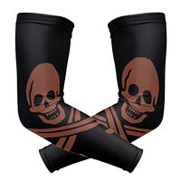 LEVEIS Cool Pirate Flag Skull Sports Compression Arm Sleeves for Baseball, Basketball, Football, Cycling, Golf 1 Pair 2 Sleeves