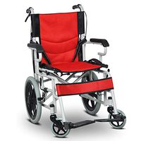 Wheelchair Folding Elderly Disabled Pregnant Women Wheelchairs Do Not Need to Inflate Solid Baby Hand Push Scooter 12kg Portable Wheelchairs Bee Net Ventilation (Color : Red)