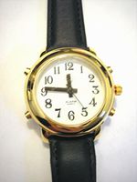 Ladies Deluxe Talking Wrist Watch with Alarm Gold Tone for Low Vision or Blind