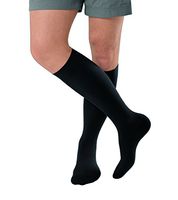 JOBST forMen Ambition Knee High with SoftFit Technology Band, 30-40 mmHg Ribbed Dress Compression Socks, Closed Toe, 4 Regular, Black
