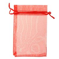 Rainbowroseus 100PCS 5x7 inches Organza Gift Bags with Drawstring-Wine Red