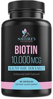 Biotin Supplement 10000mcg High Potency Vitamin B7 Pills - Made in USA - Supports Healthy Hair Growth, Hair Skin and Nails Vitamins for Women & Men - Gluten Free, Non-GMO - 60 Capsules
