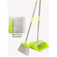 Kuerqi Broom And Dustpan Set Vertical Brush And Dust Pot Combination Upright Cleaning Tool for Home Floor Cleaning US Shipment! (B)