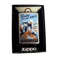 Zippo Custom Lighter - Brushed Chrome US Navy Enlist Machinists Carpenters Electricians Recruitment