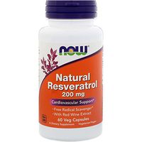 NOW Foods Natural Resveratrol - 200 mg - 60 Vegetarian Capsules