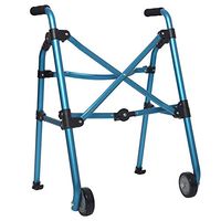 ZHPRZD Disabled Walker Old Man Four-Legged Cane Pulley Blue Rehabilitation Walker Assisted Lightweight Folding Telescopic Walker