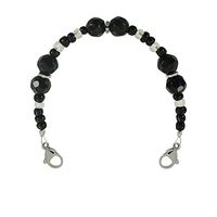 Divoti Beaded Women's Medical Alert ID Interchangeable Replacement Bracelet - 6" w/Extenders - Black