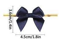 Navy Gift Bows,Twist Tie Bows for Bakery Candy Lollipop Cello Bag (50 Pack)