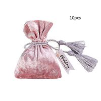 Firlar Drawstring Gift Bag,10Pack Creative European Bundle Velvet Jewellery Pouches Candy Bags for Christmas Wedding Birthday (Pink)