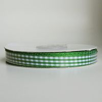 Polyester Gingham Ribbon, 3/8-inch, 25-Yard (Emerald Green)
