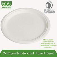 Eco-Products EP-P005 Renewable & Compostable Sugarcane Plates - 10", 50/PK, 10 PK/CT