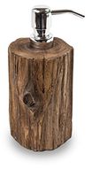 CP Dalem Round Bathroom Pump Soap Lotion Dispenser, Salvaged Teak Wood