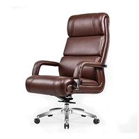 ZLFLD Office Chair Dining Chair Back PU Comfort Back not Easy to wash Back Office Chair Computer System Desk Office Chair (Color : Brown)