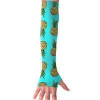 Pineapples On Turquoise Arm Sleeves, Cool Arm Sleeves UV Protection For Men Women Youth Arm Warmers For Cycling Golf Baseball Basketball Tattoo Cover Elbow Sleeves