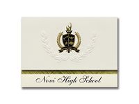 Signature Announcements Novi High School (Novi, MI) Graduation Announcements, Presidential style, Basic package of 25 with Gold & Black Metallic Foil seal