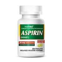 HealthA2Z Aspirin 81mg Low Strength, Enteric Coated, 300 Tablets, Compared to Bayer Active Ingredient