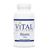 Vital Nutrients - Biotin - Vegan Formula - Promotes Health Hair, Skin, and Nails - 60 Vegetarian Capsules per Bottle - 10 mg