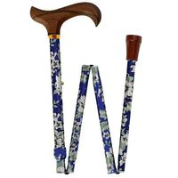 Petite Folding Single Point Cane Color: Blue Flower