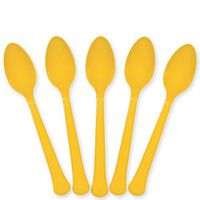 Extra Heavy Weight Plastic Spoons | 20ct (Yellow Sunshine)
