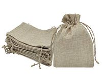 Ankirol 25pcs Burlap Bags Drawstring Pouch Burlap Sacks Party Favor Gift Bags for Wedding Stocking Stuffer Christmas Birthday Business Present (4''X6'')