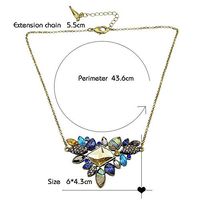 Fashion Colorful Rhinestone Necklaces Pendants Boho Flower Necklace Antique Gold Woman Pretty Bright Cute For gift Simple Cheap Elegant Women Aesthetic