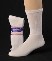 Diabetic Socks, Ultra Light, 12pair, Crew/White Size 10-13