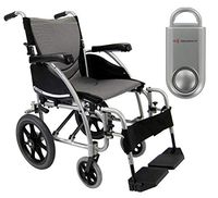 Karman S-Ergo 115 Ergonomic Transport Wheelchair | S-Style Seat Size 16" X 17" | Wire Break & Standard Swing Away Legrest | Frame Color - Silver & Free Silver Safety Alarm!
