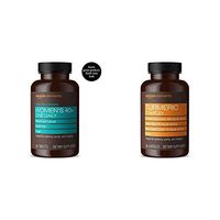 Amazon Elements Women's 40+ One Daily Multivitamin, 66% Whole Food Cultured, Vegan, 65 Tablets, 2 Month Supply & Turmeric Complex, 400mg Turmeric Curcumin, 140mg Ginger, 10mg Black Pepper, 65Capsules