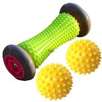 YTGOOD 3pcs/Set Foot Massage Tool Foot Roller Massage Back Leg Muscle Massager + Spiky Ball Yellow Suit