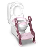 Portable and Beautiful Toilets Suitable for Children, Baby Toilet Seat Cover, Stairs, Children's Toilet Ring, Cushion Chair, Potty Training, Children's Toilet Easy to Clean (Color : A)