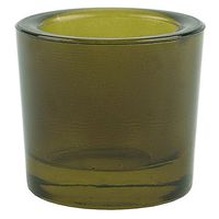 Bluecorn Beeswax Heavy Glass Votive and Tea Light Candle Holders (1, Vintage Green)