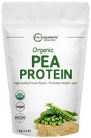 Organic Pea Protein Powder, 1KG (2.2 Pounds), Organic Protein from Plants, Easy to Digest, Rich in Essential Amino Acids, Flavonoids and Minerals, Support Immune System, No GMOs and Vegan Friendly