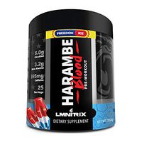 Harambe Blood Preworkout Powder for Men & Women - Extreme Pump Supplement - Freedom Ice - 350g