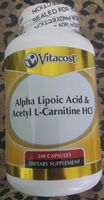 Vitacost Alpha Lipoic Acid & Acetyl L-Carnitine HCl -- 700 mg - 240 Capsules