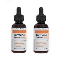 2 Bottles Arete Nutrition 2-ounce Turmeric Curcumin Drops (4oz total) Natural Non GMO Organic Fights Joint Pain + Inflammation support with Bioperine black pepper fruit extract