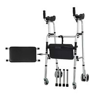 Walker Forearm Support Walking Frame Folding Walker Height Adjustable, with Padded Seat Light and Sturdy Walking Device