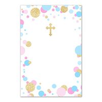30 Blank Cards Invitations Thank You Cards Confetti Baptism + 30 White Envelopes