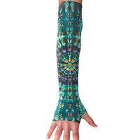 Sports Arm Sleeves Mandalas Tie Dye UV Sun Protection Arm Sleeves with Thumb Holes Cooling Arm